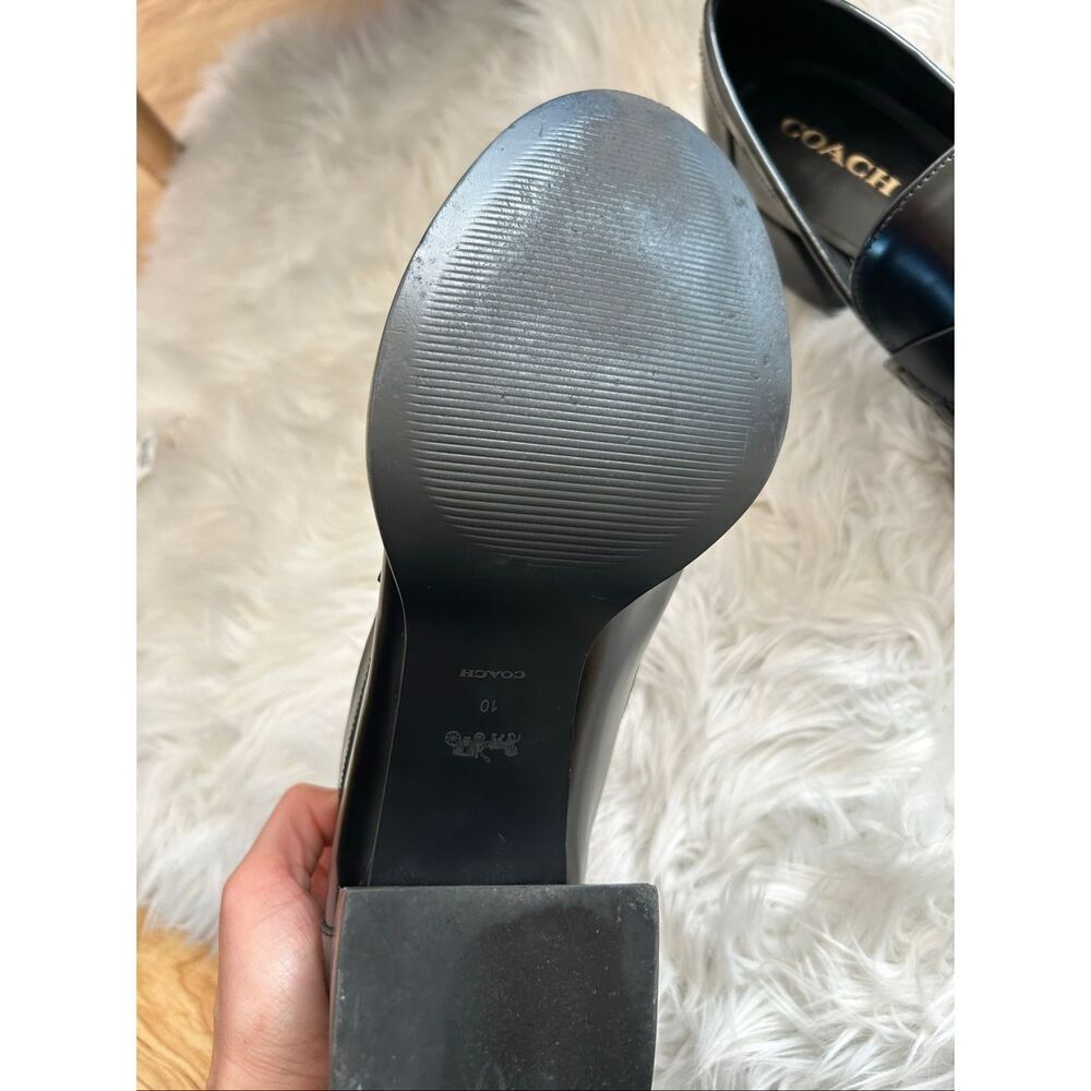 Coach Natalie loafer black leather size 10 - Picture 3 of 8